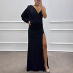 V-Neck Design Dress Evening