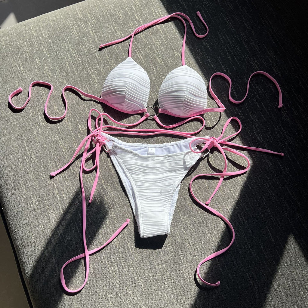 Love Drawstring One-piece Swimwear