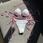 Love Drawstring One-piece Swimwear
