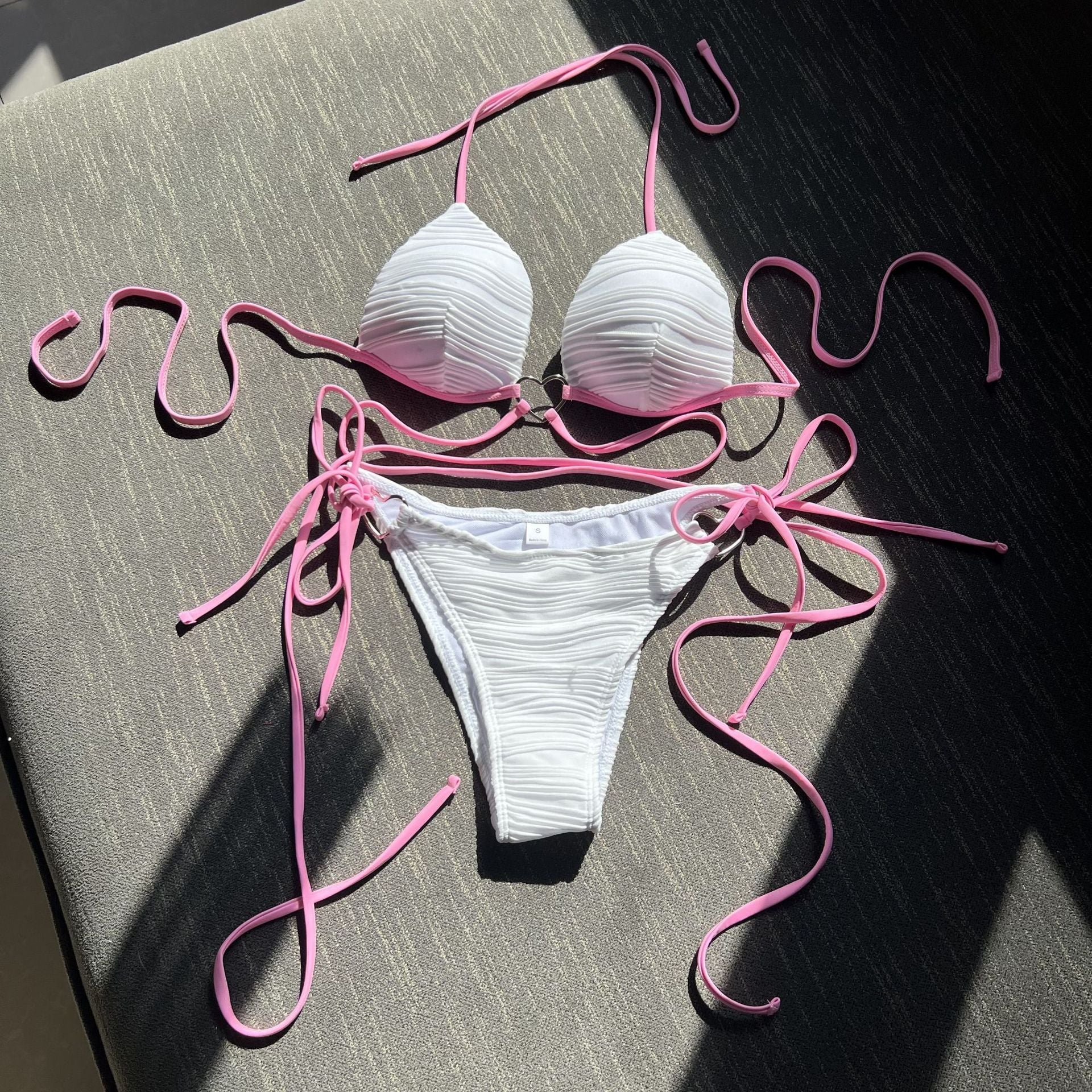 Love Drawstring One-piece Swimwear