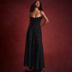 Women's Spaghetti-Strap Lace Maxi Evening Dress