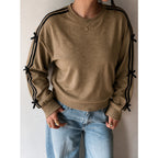 Women's Striped Bow-Detail Pullover Top