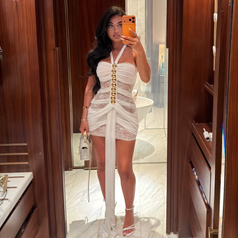 Women's Lace Halter Dress