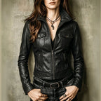 Women's Retro Faux Leather Motorcycle Jacket