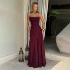 Women's Summer Women Clothing Sexy Strap Chiffon Elegant Backless Evening Dress