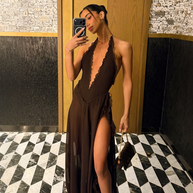 Women's Lace Halter Dress