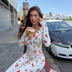 Women's Brand Color Cherry Open Collar Two
