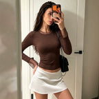 Women's Fall Women Clothing Fashionable Light Mature Gentle Elegant Dot Mesh Long Sleeve T Shirt