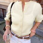 Autumn Winter Elegance Retro Casual round Neck Plush Single Breasted Lady Sweater Cardigan