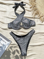 Seperated Bronzing Bikini Swimwear