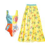 Color Matching One-piece Swimwear