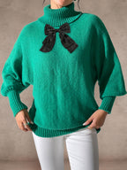 Green Black Bow