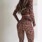 Women's Autumn Stand Up Collar Cinched Cropped Long Sleeve Top High