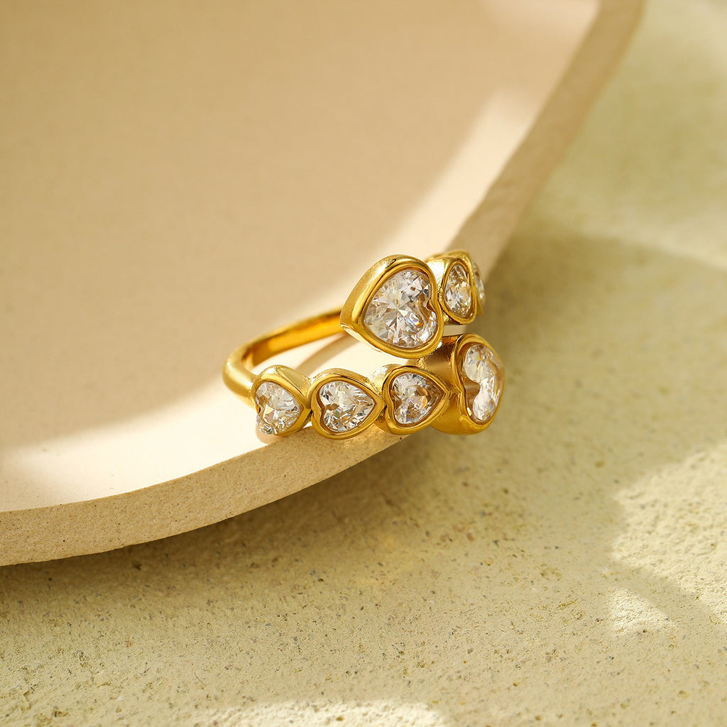 Heart Zircon Ring & Bracelet