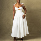 Women's Spaghetti-Strap Backless Ruched Cutout Maxi Dress