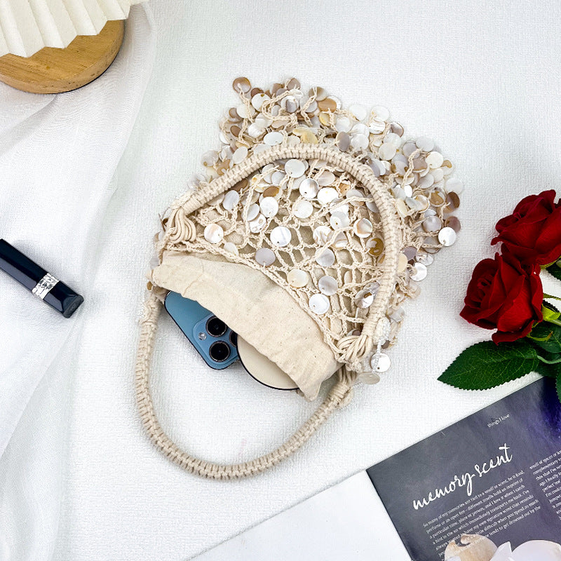 Bohemian Beaded Mesh Bag