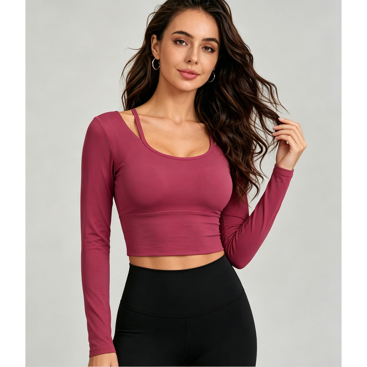 Antibacterial Long-Sleeve Yoga Top