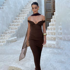 Women's Strapless Ruched Backless Bodycon Dress