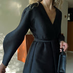 Long Sleeve V neck Strap Top