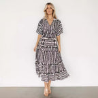 Striped Bohemian Short-Sleeve Dress