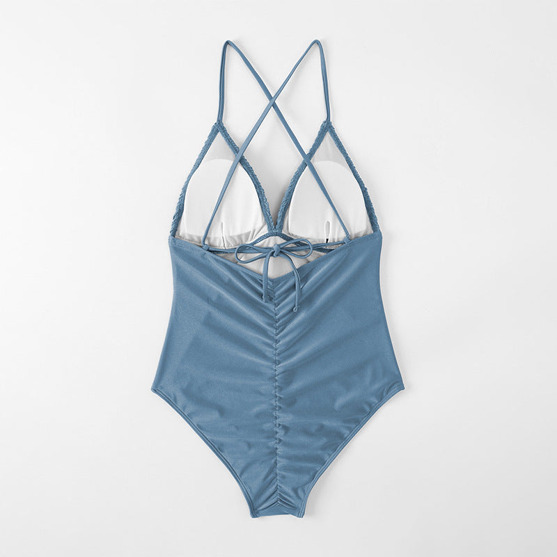 Solid Color One-piece Swimwear