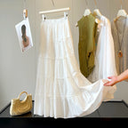 White Three Dimensional Floral Skirt Women Summer HW