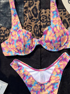 Split Color Bikini Swimwear