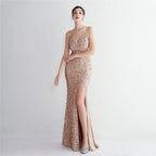 Women's Velvet Sequin Cami Evening Maxi Dress