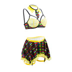 Contrast Color Split Sexy Lingerie Big Chest Small Skirt Sexy Set