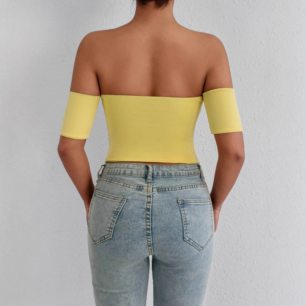 Women's Off-Shoulder Ruched Tube Top