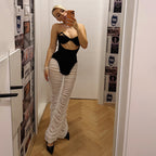 Women's Pleated Cutout Top and Skirt Two-Piece Set