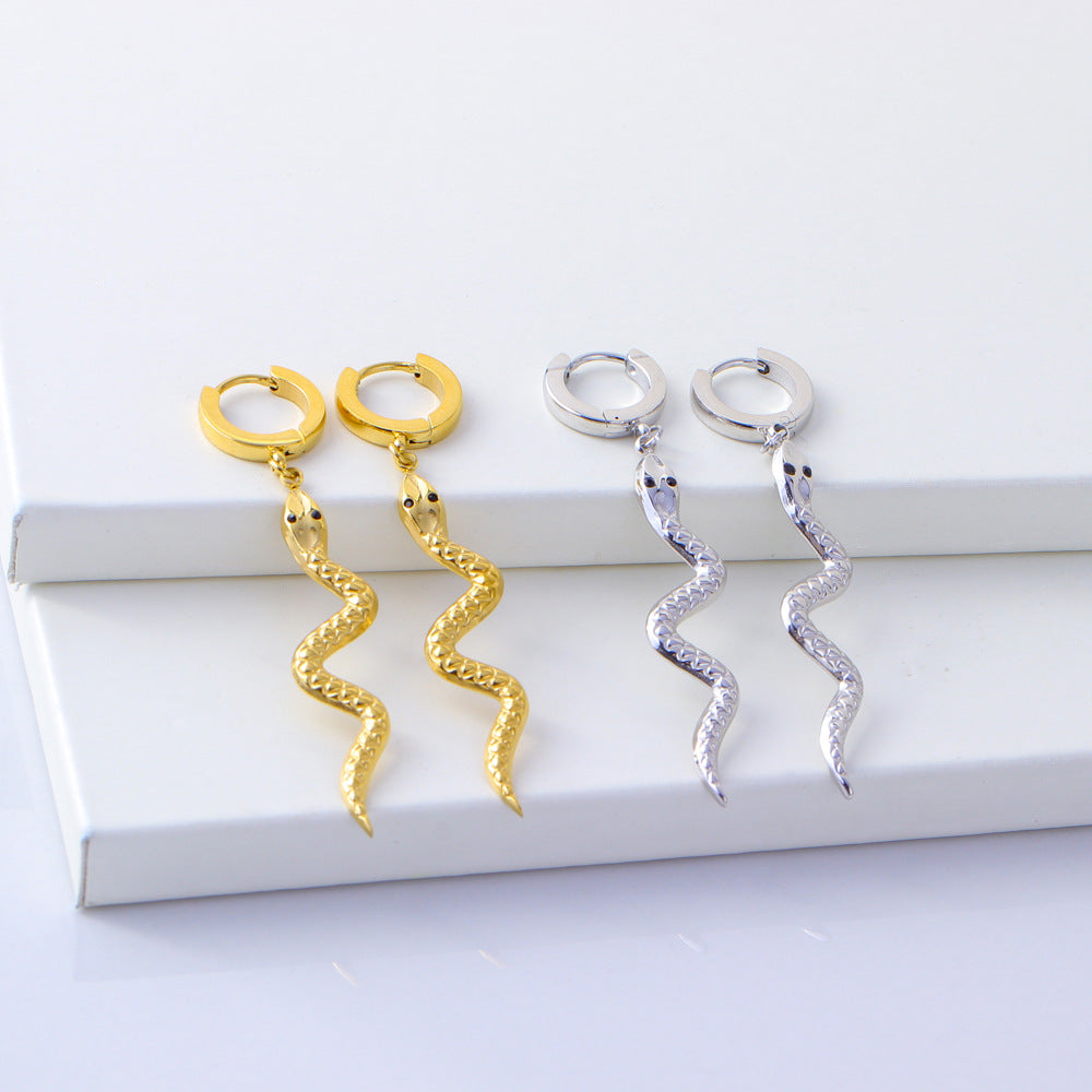 Snake Shaped Drop Earrings