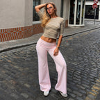 Women's Striped Two-Piece Top & Pants Set