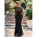 Floral Lace Spaghetti-Strap Bodycon Maxi Dress
