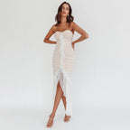 Women's Strapless Backless Slim-Fit Midi Dress
