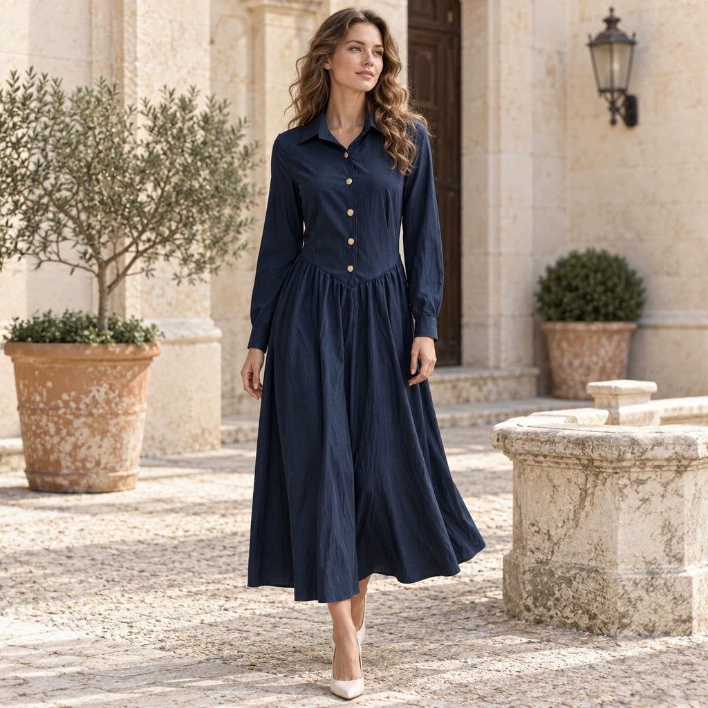 Women's Button Midi Dress