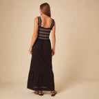 Women's Chevron Smocked Maxi Dress