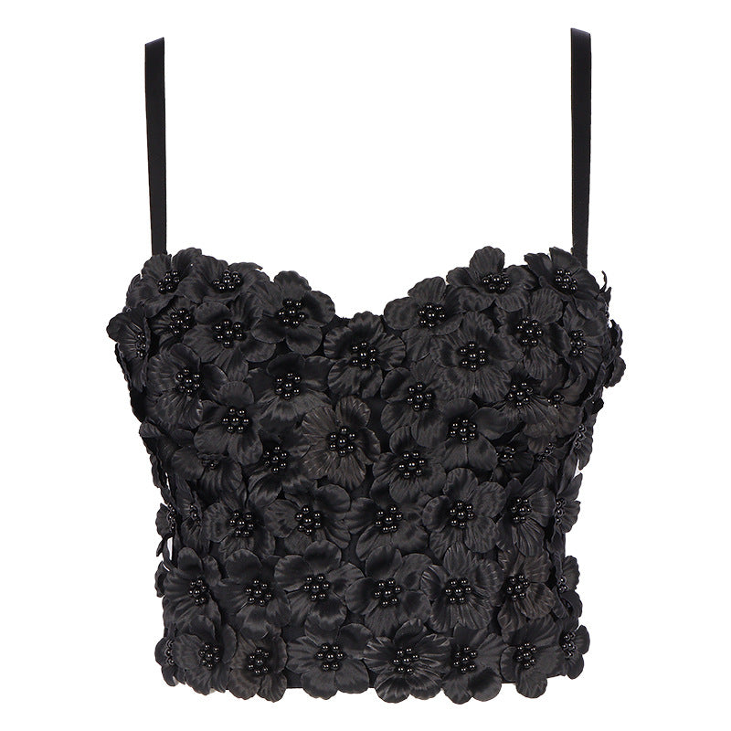 Women's Floral Beaded Corset Top