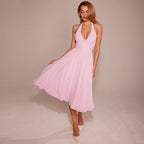 Women's Halter Backless Gauze Dress