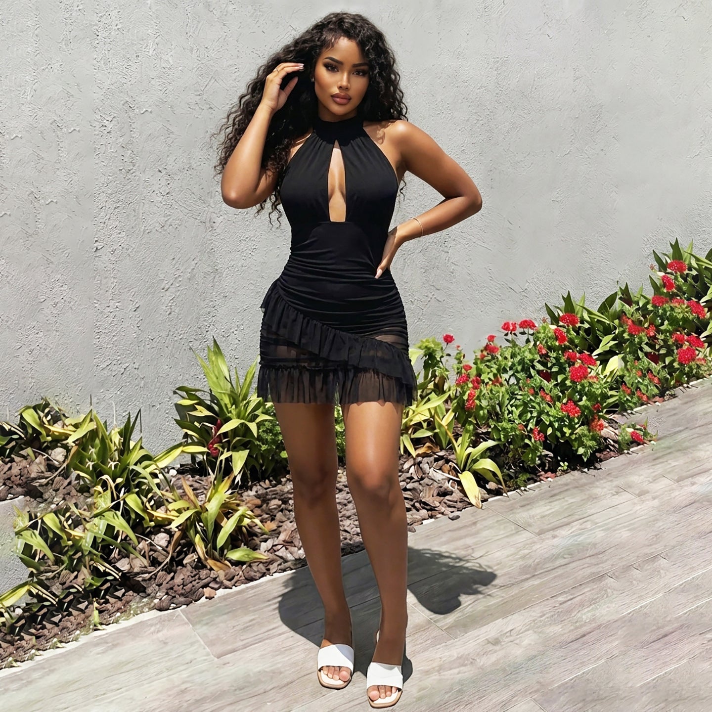 Women's Backless Halter Dress