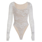 Lace Square Neck Slim Jumpsuit