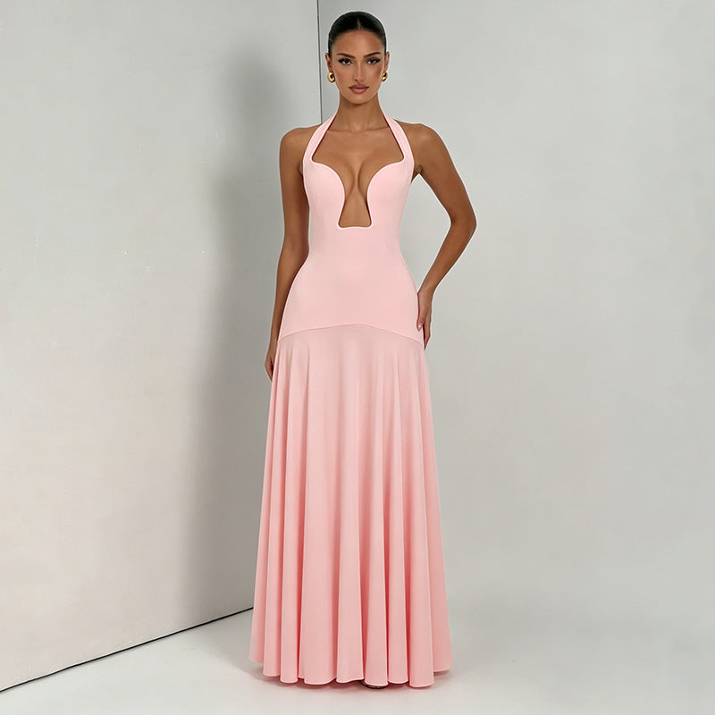 Women's Backless Halter Dress