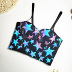 Women’s Embroidered Sequin Spaghetti Strap Crop Top
