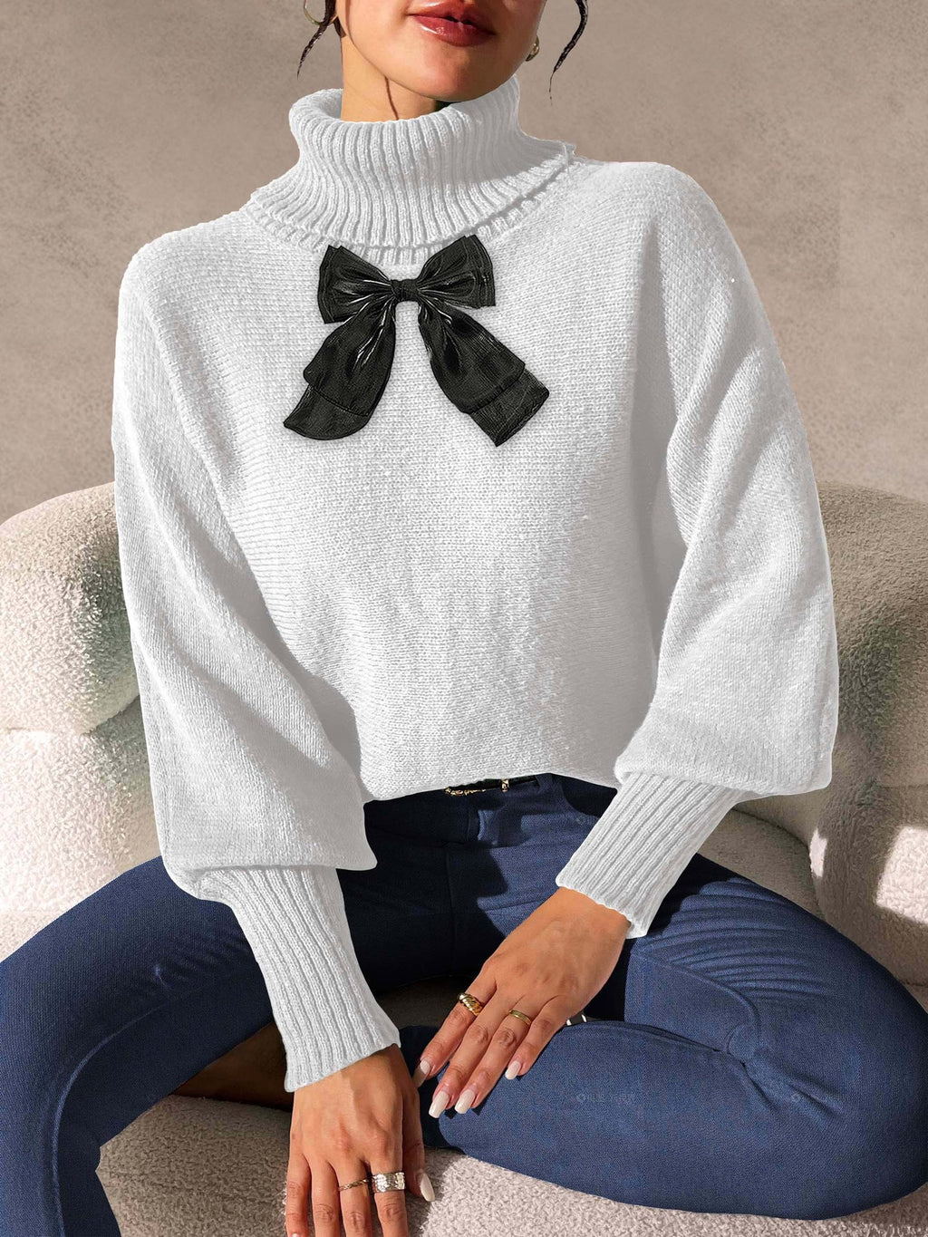 White and Black Bow