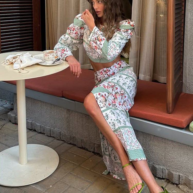 Top & Sheath Skirt Set
