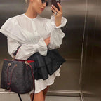 French Ruffle Shirt Dress