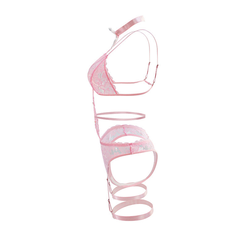 Sexy Lingerie Lady Sexy See through Three Point Uniform Separated Clothes Set