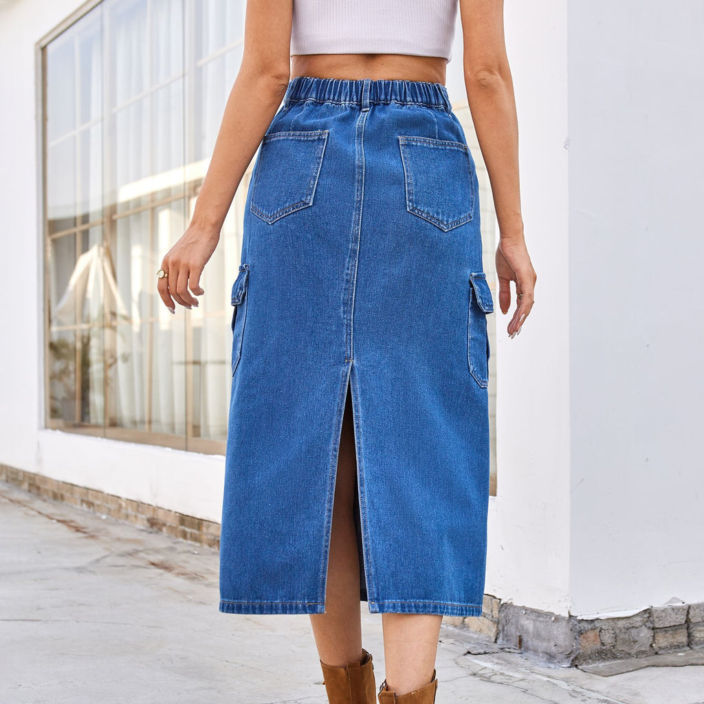 Summer Washed Overalls Denim For Skirt