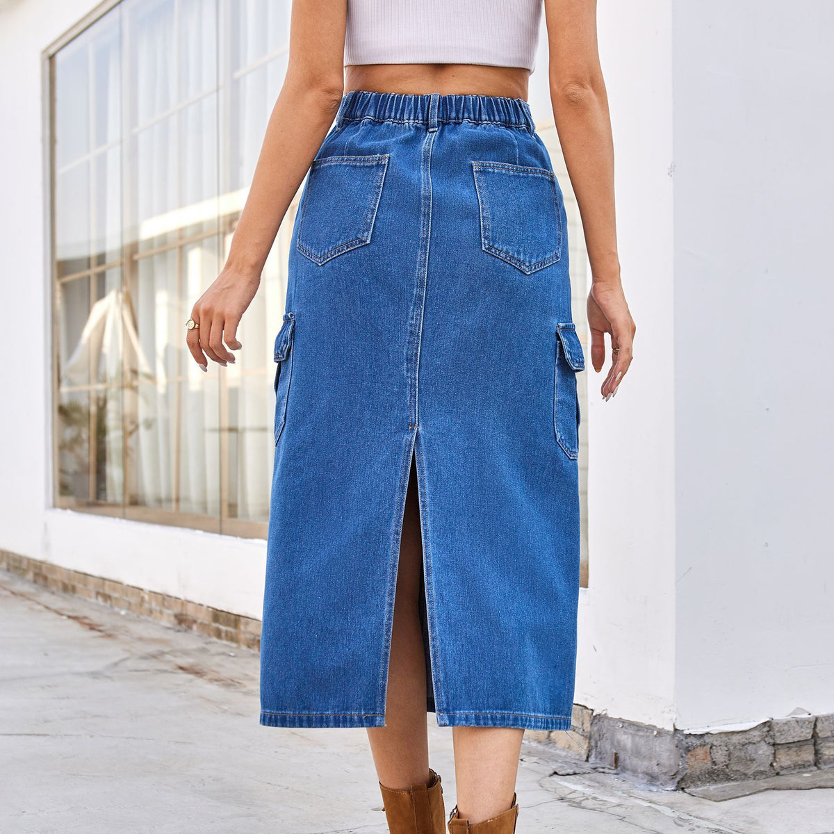 Summer Washed Overalls Denim For Skirt