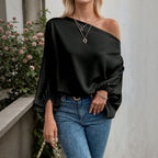 Women's Off-Shoulder Bell Sleeve Loose Top